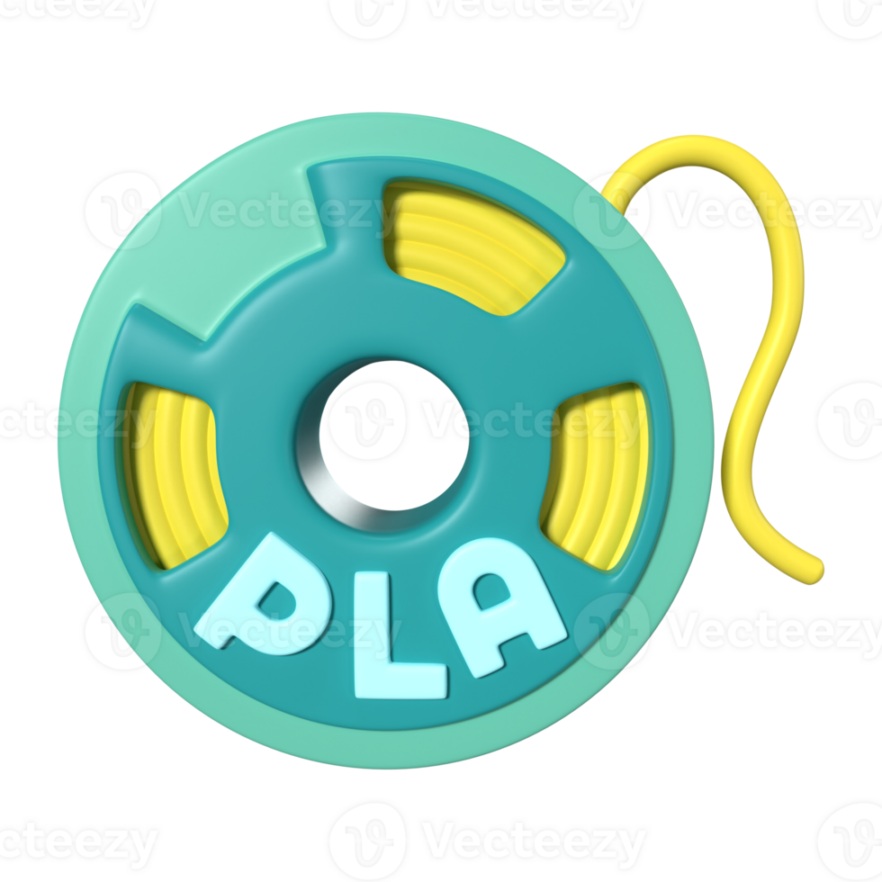 PLA Filament Spool 3D Illustration Icon png