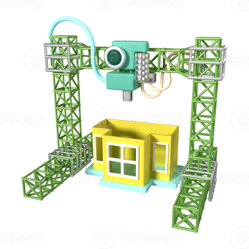 Architecture 3D Printer 3D Illustration Icon png