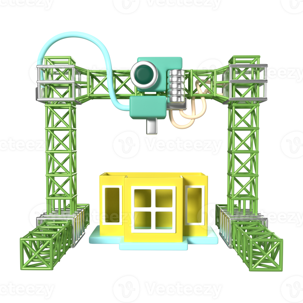 Architecture 3D Printer 3D Illustration Icon png