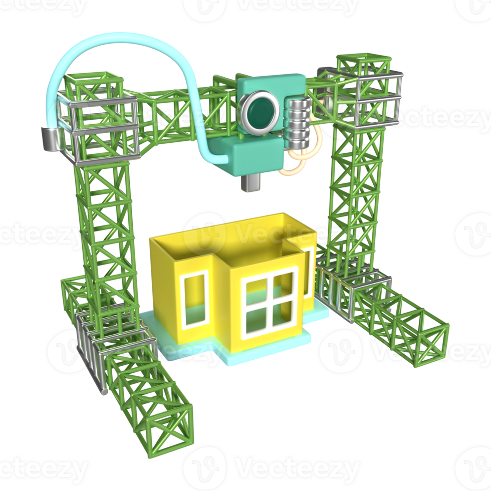 Architecture 3D Printer 3D Illustration Icon png