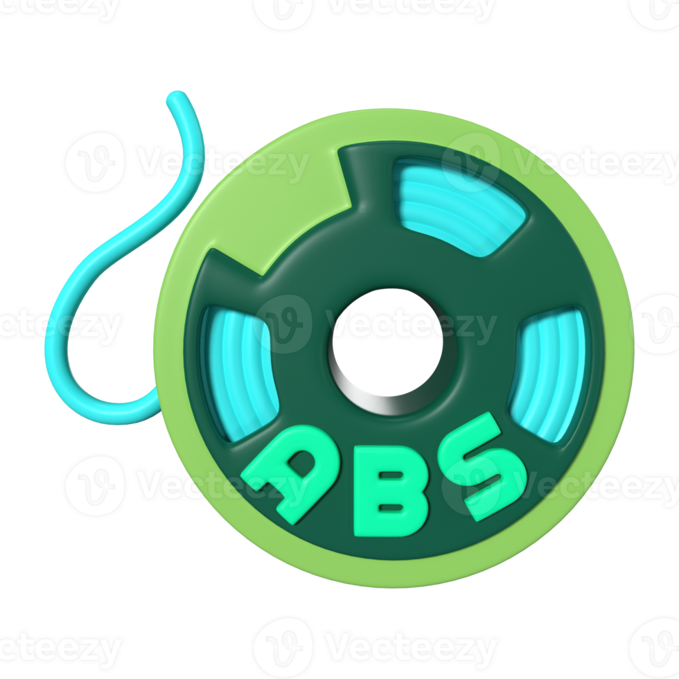 ABS Filament Spool 3D Illustration Icon png