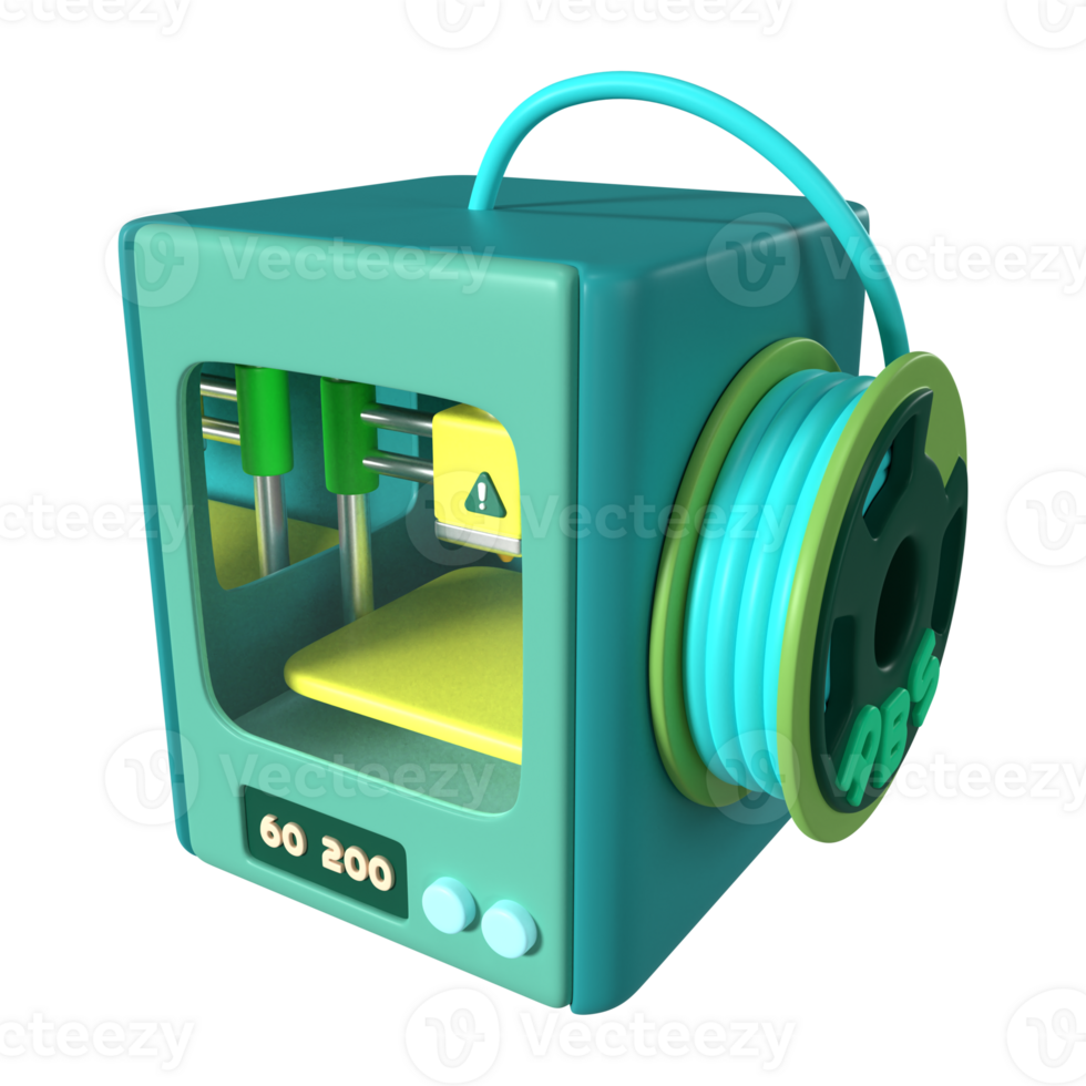 Enclosed 3D Printer 3D Illustration Icon png