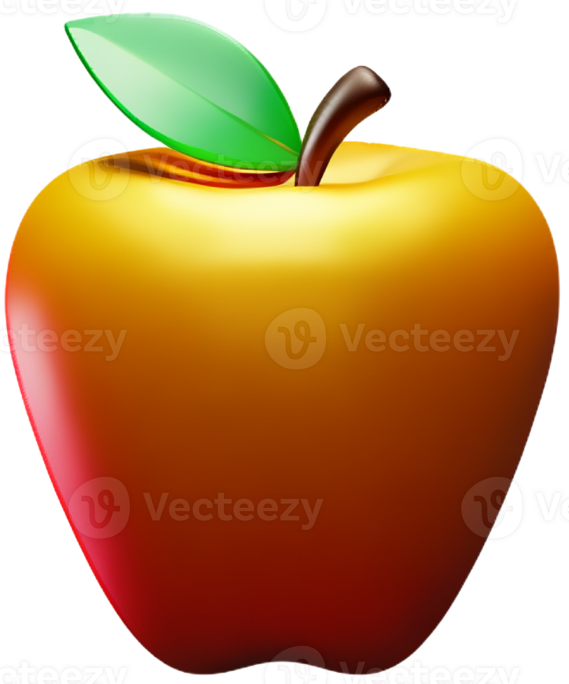 3d red apple png