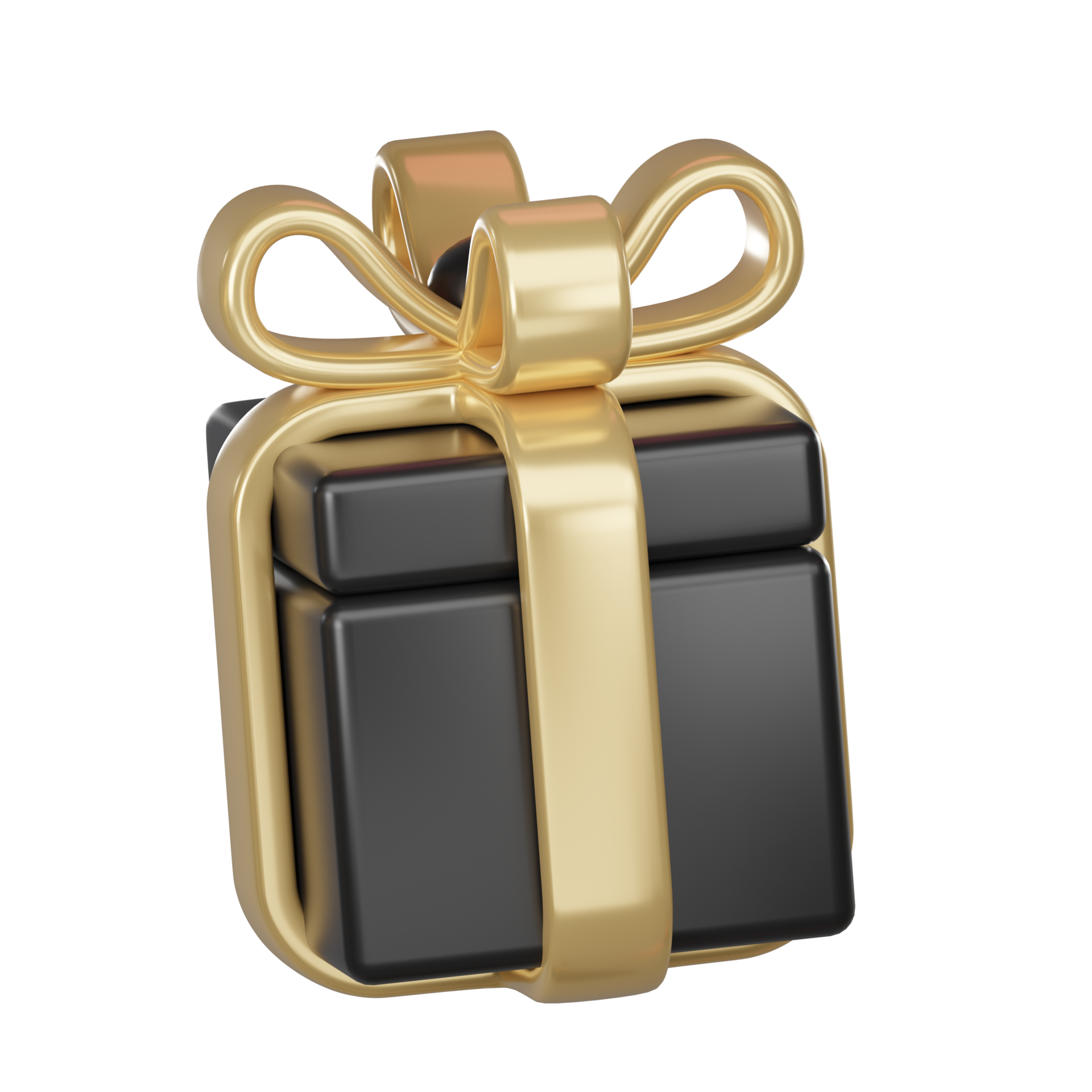 3d render black gift boxes with gold ribbon bow 29341610 PNG