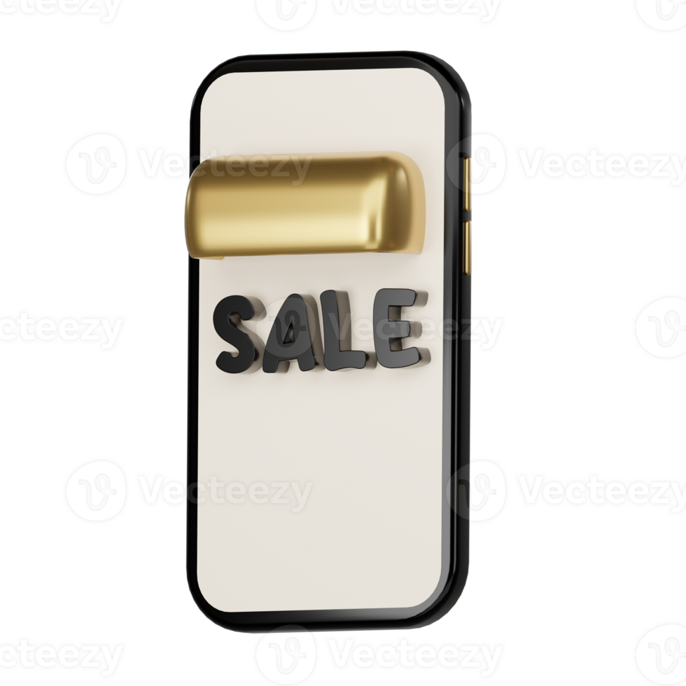 3d render  smartphone with store front png