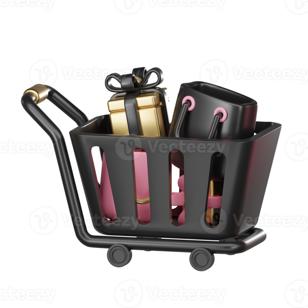 3d render Shopping Trolley png