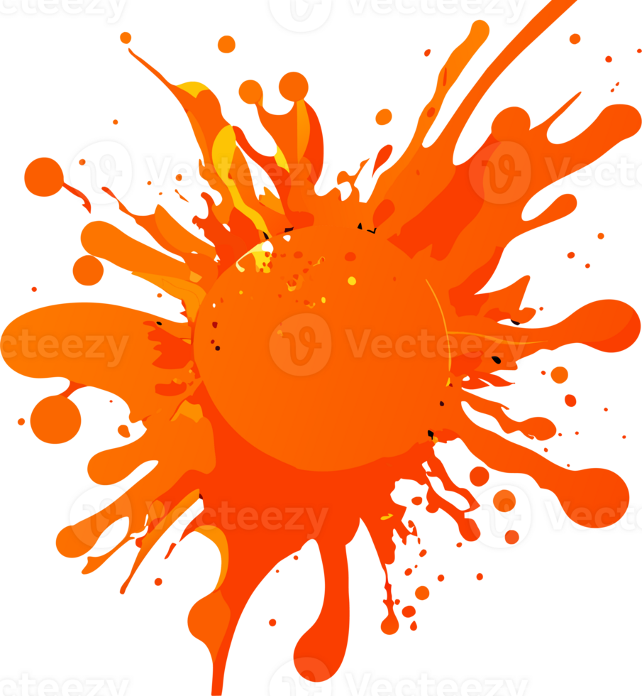 orange ink splashes png