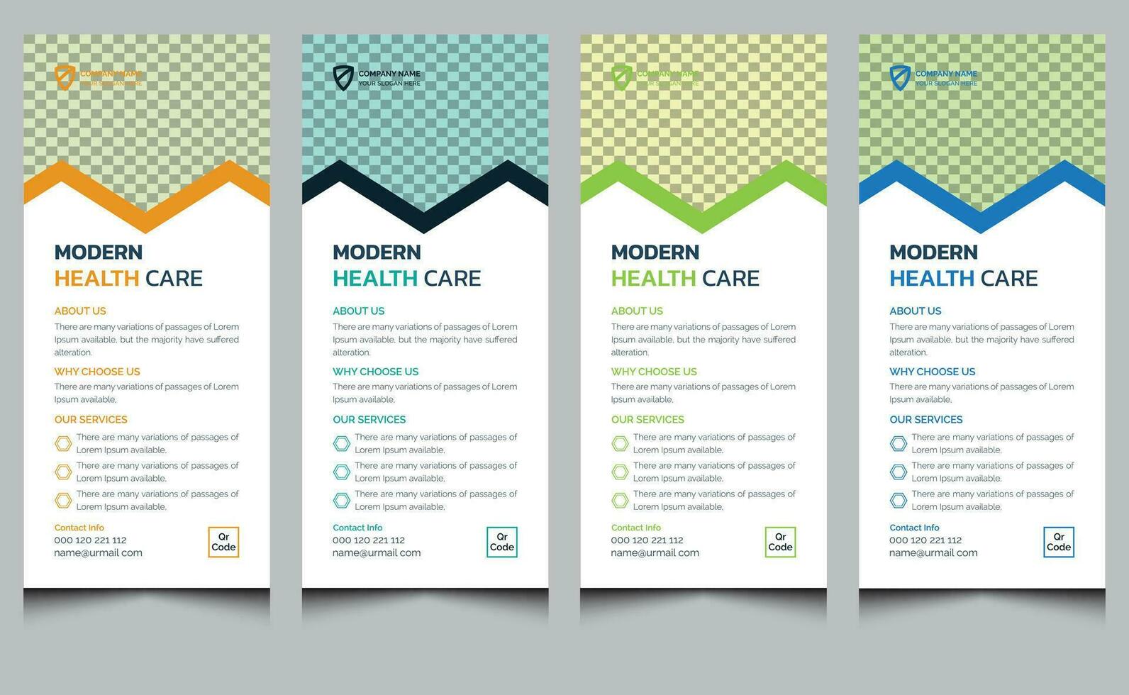 Simple elegant abstract clean minimal company unique creative modern corporate professional medical health care service dl flyer rack card template design. vector