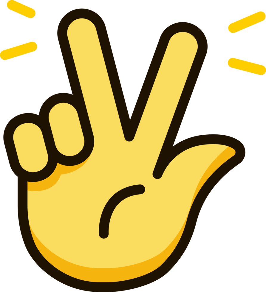 paix main signe icône emoji autocollant png