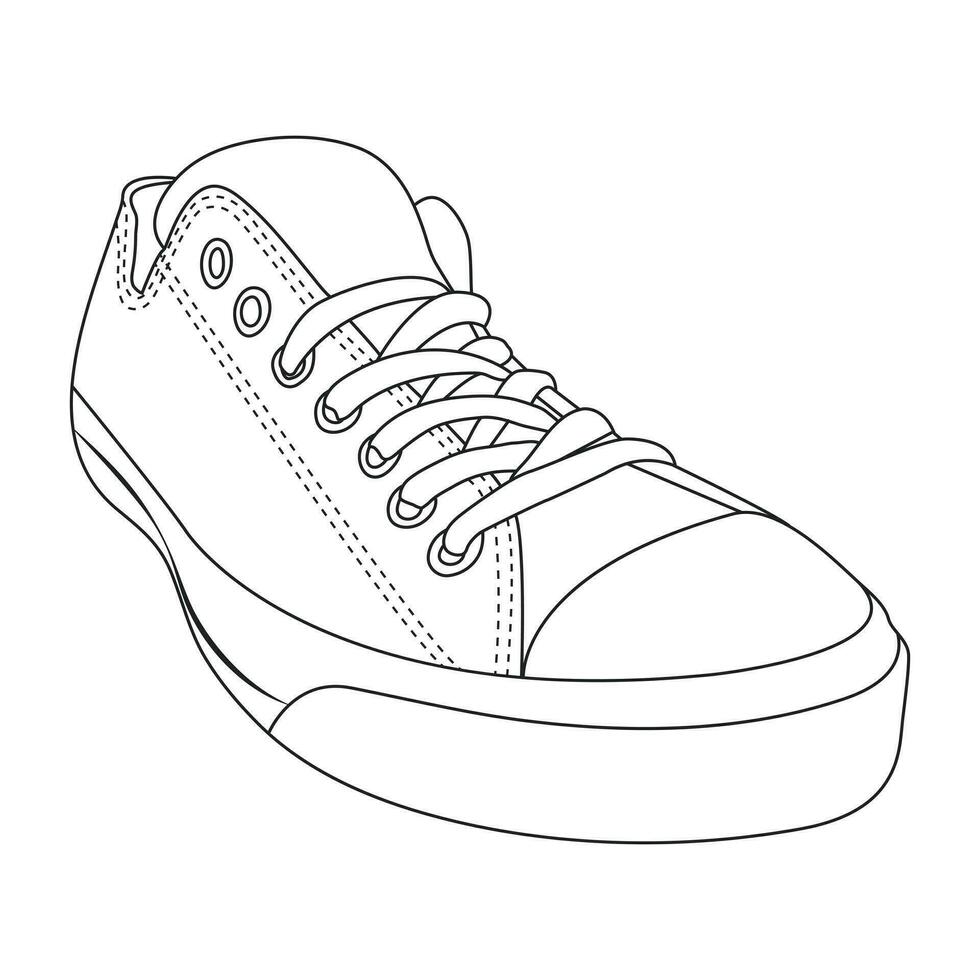 shoes or sneaker with outline style vector design element eps files