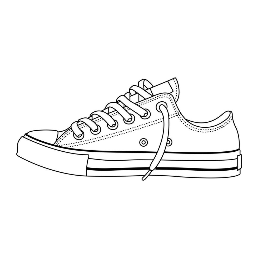 Zapatos o zapatilla de deporte con contorno estilo vector diseño elemento eps archivos