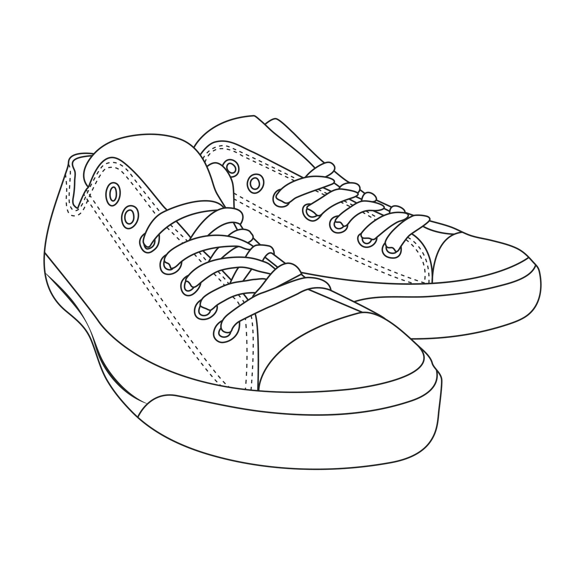 shoes or sneaker with outline style vector design element eps files