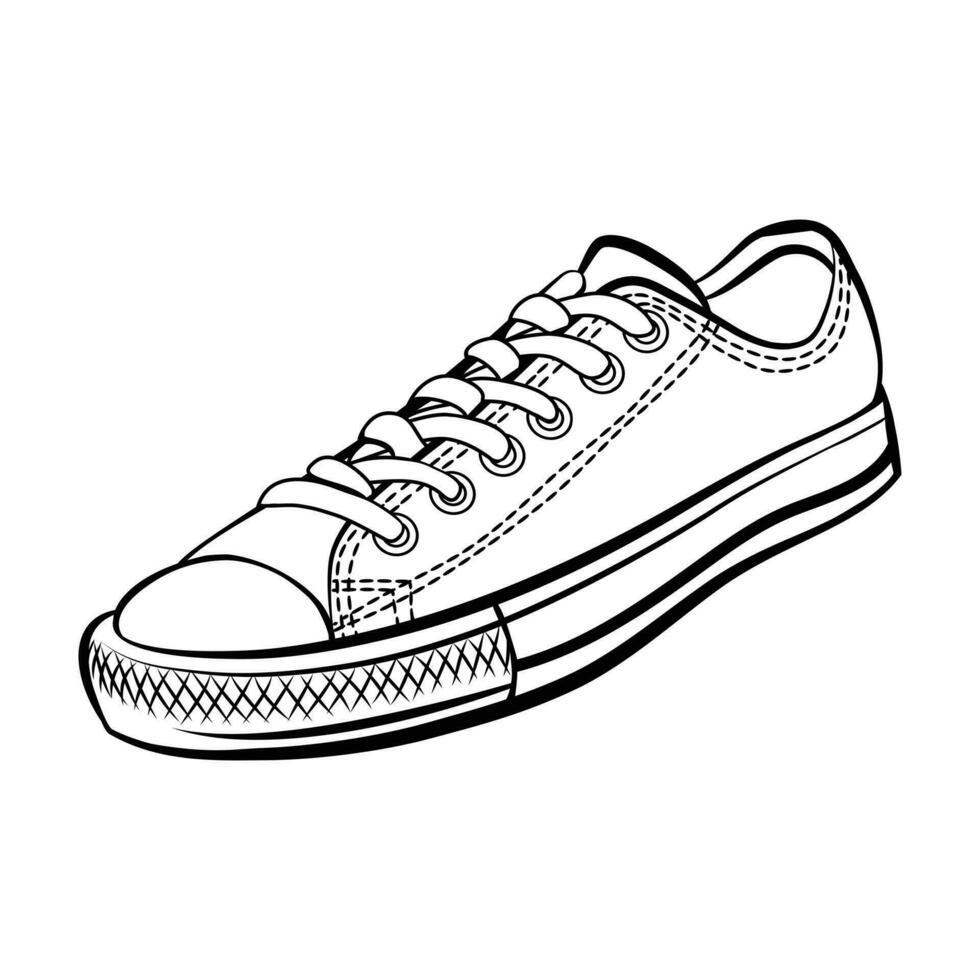 shoes or sneaker with outline style vector design element eps files