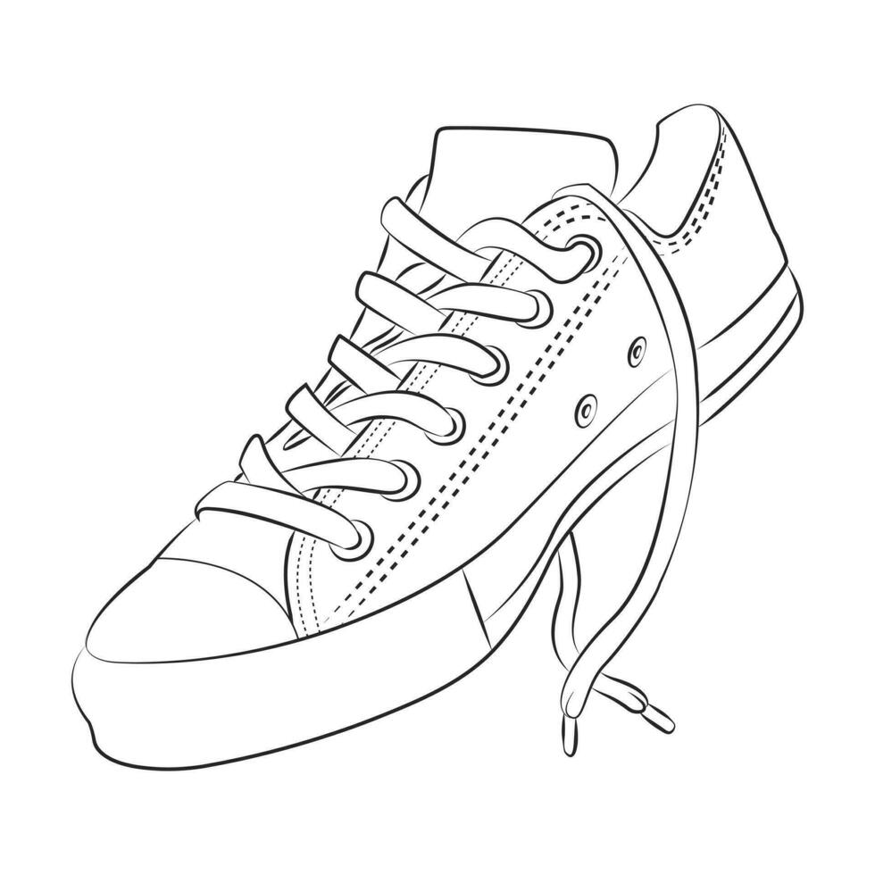 shoes or sneaker with outline style vector design element eps files