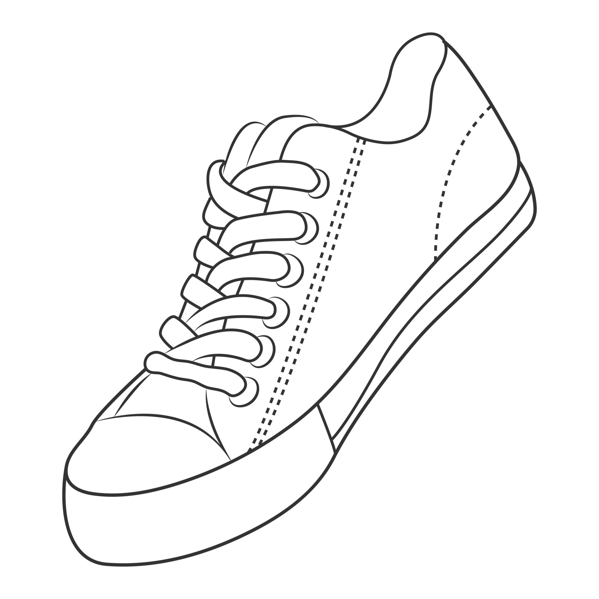 shoes or sneaker with outline style vector design element eps files ...