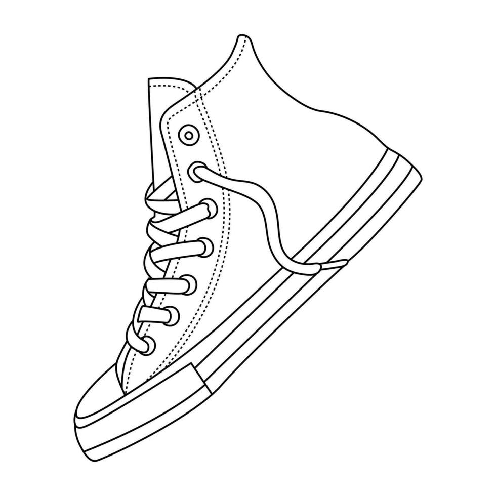 shoes or sneaker with outline style vector design element eps files