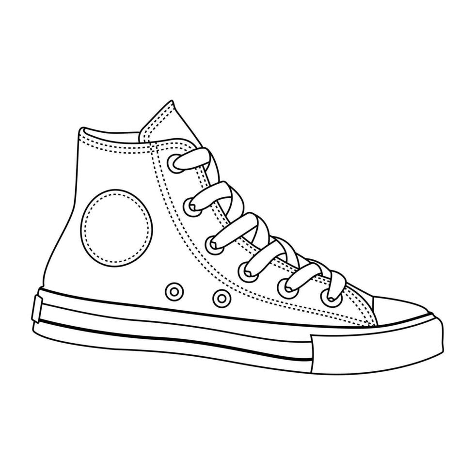 shoes or sneaker with outline style vector design element eps files ...