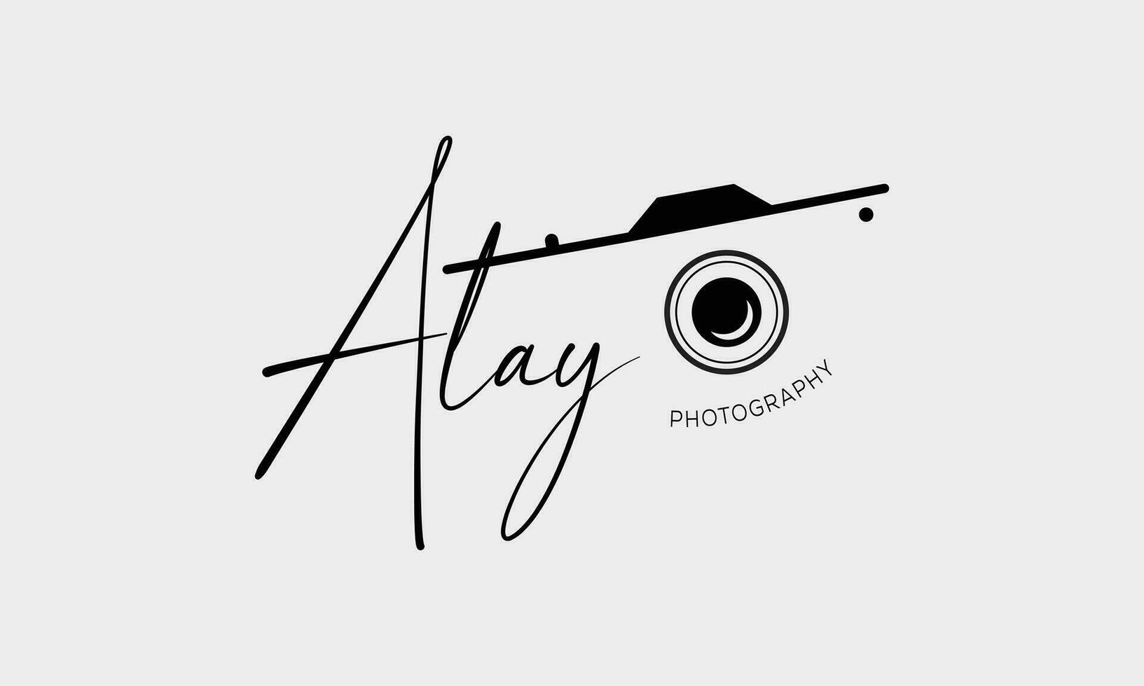 camera logo, modern photography signature logo icon vector