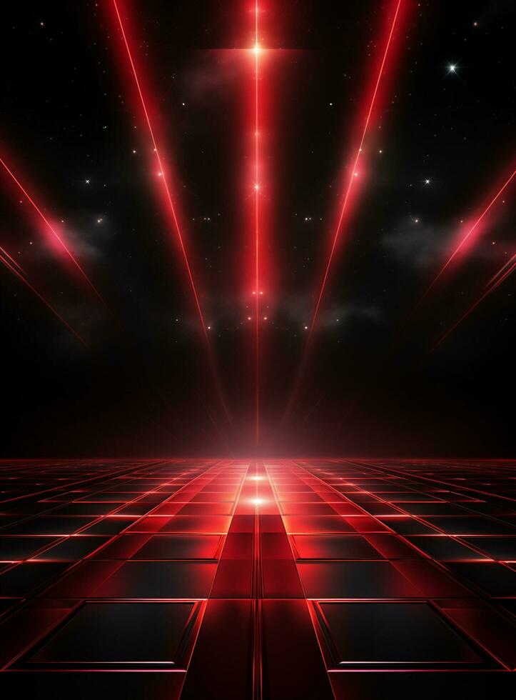 Ai generative Backdrop With Illumination Of Red Spotlights For Flyers realistic image ultra hd high design photo