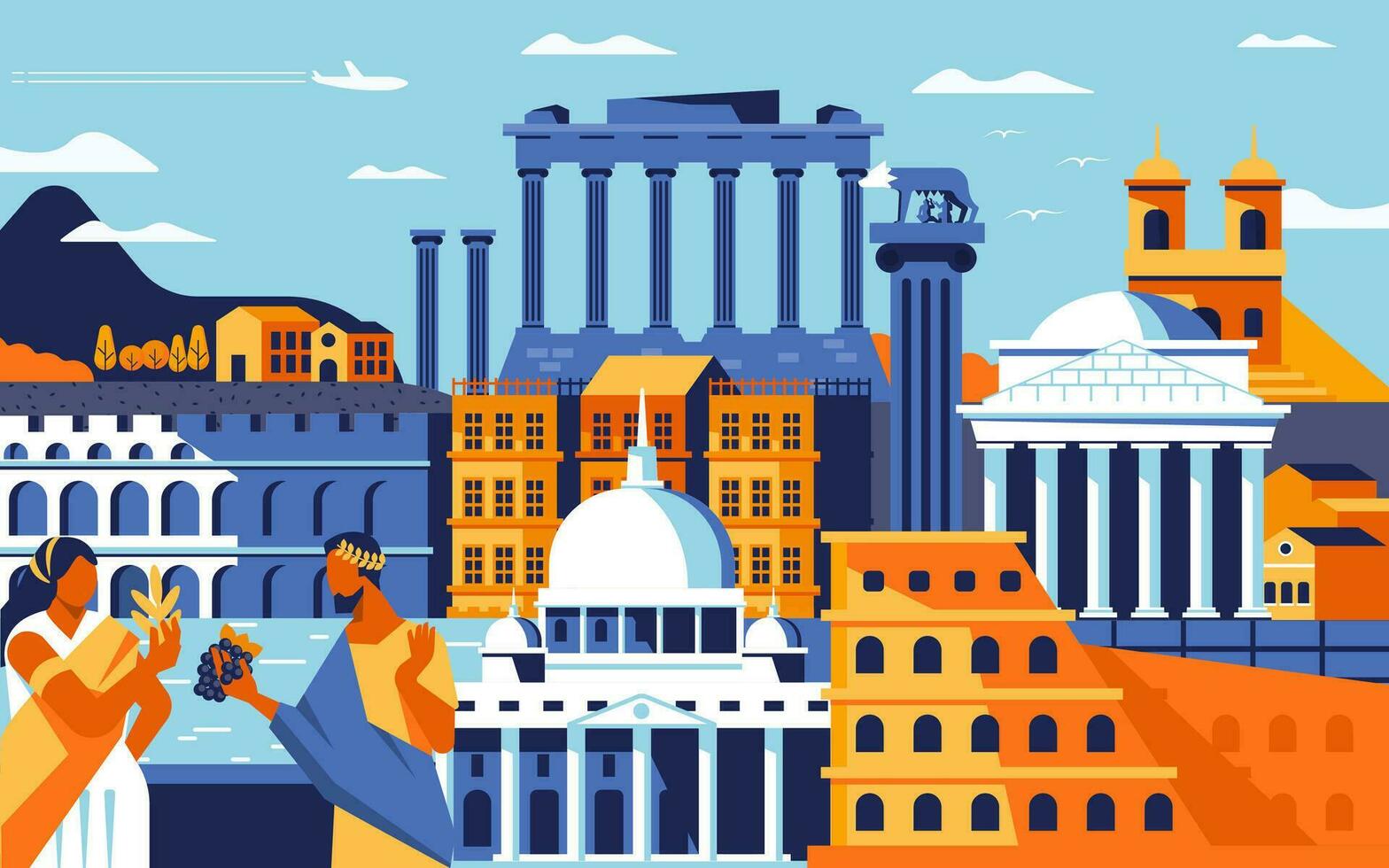 Illustration of the city of Rome vector