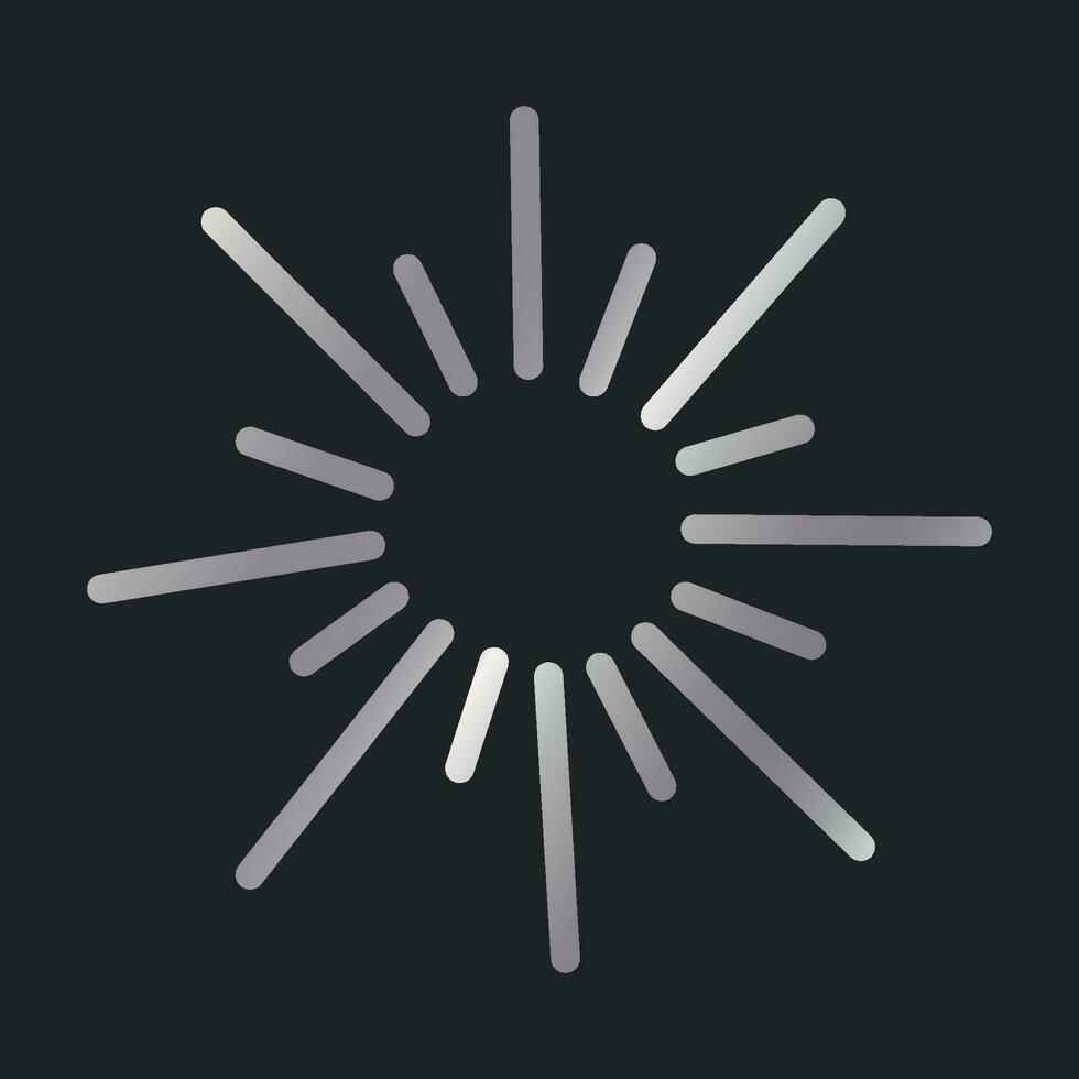 Metallic doodle hand drawn sun flares. Vintage elegant flash pattern, kawaii fireworks, gradient silver figure. vector