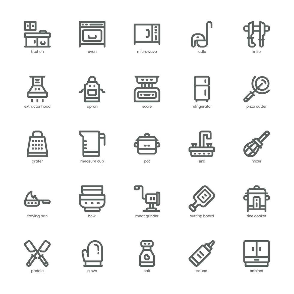 Kitchen Appliance icon pack for your website, mobile, presentation, and logo design. Kitchen Appliance icon outline design. Vector graphics illustration and editable stroke.