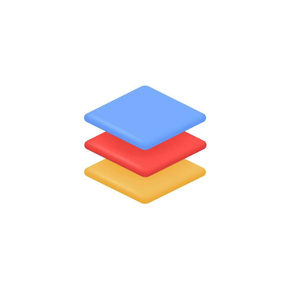 3d Realistic Layers icon vector illustration