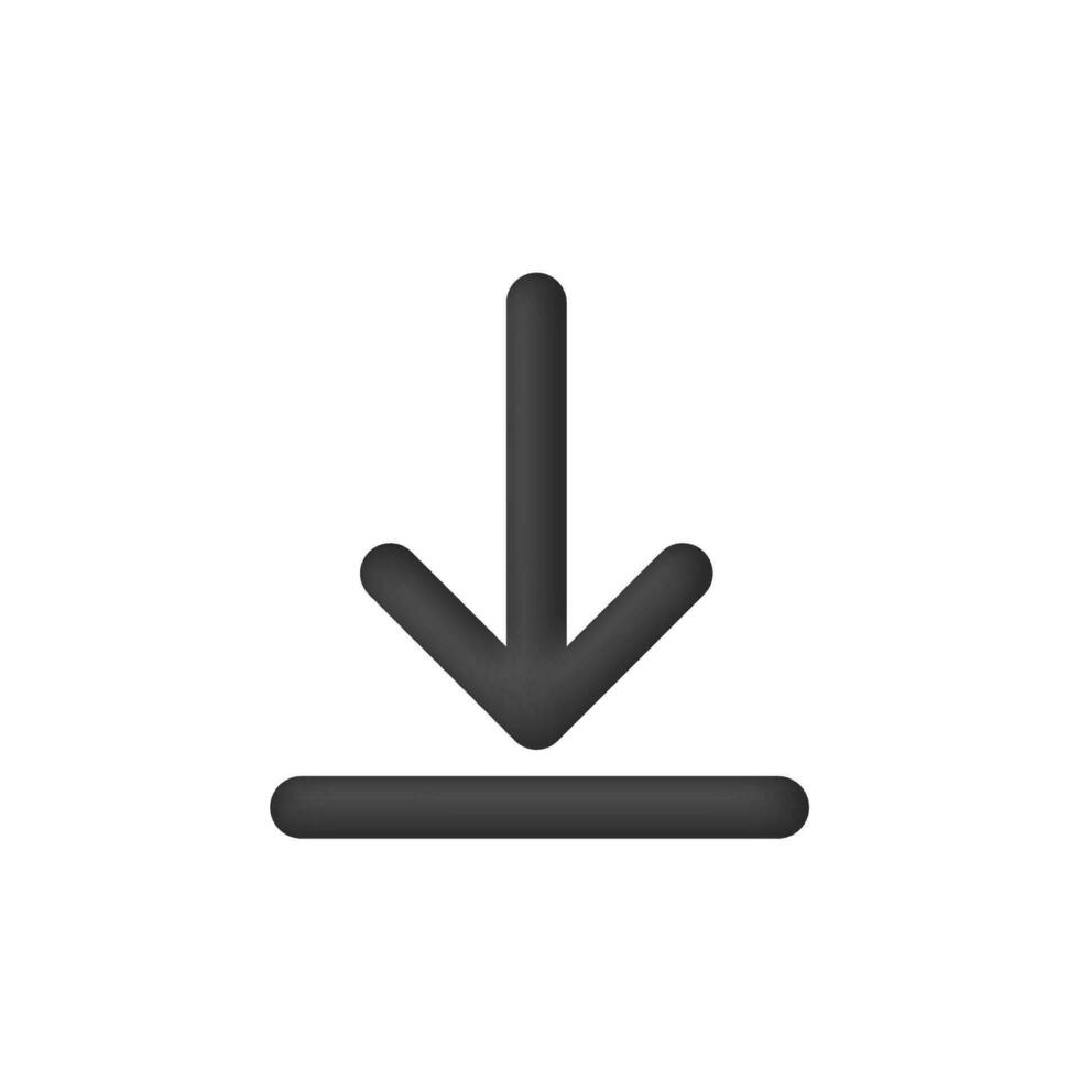 3d Realistic download button vector illustration