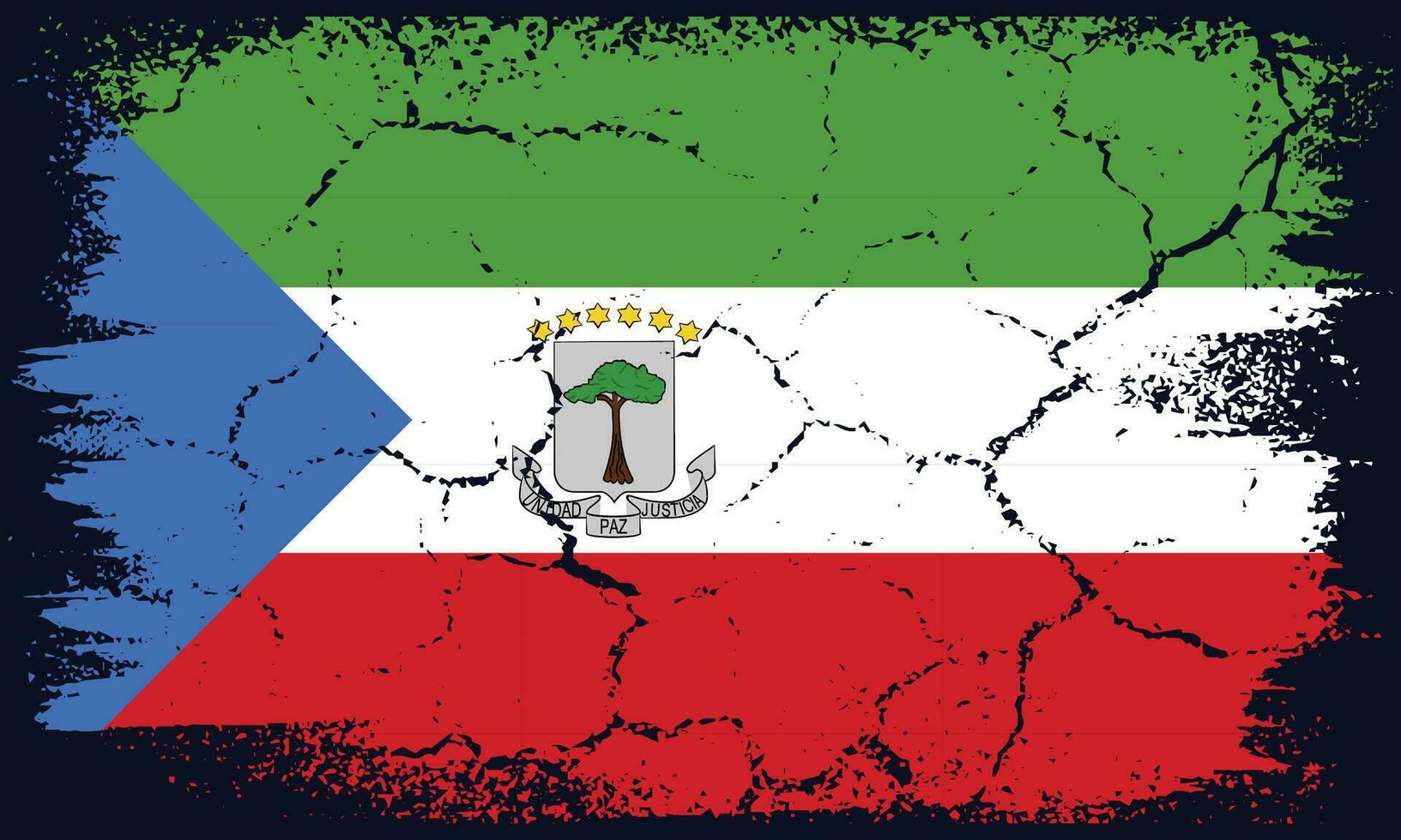 Free Vector Flat Design Grunge Equatorial Guinea Flag Background