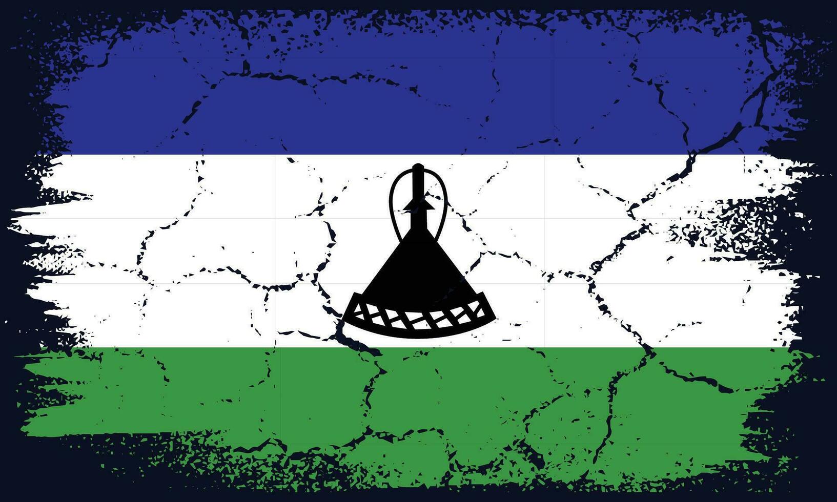 Free Vector Flat Design Grunge Lesotho Flag Background