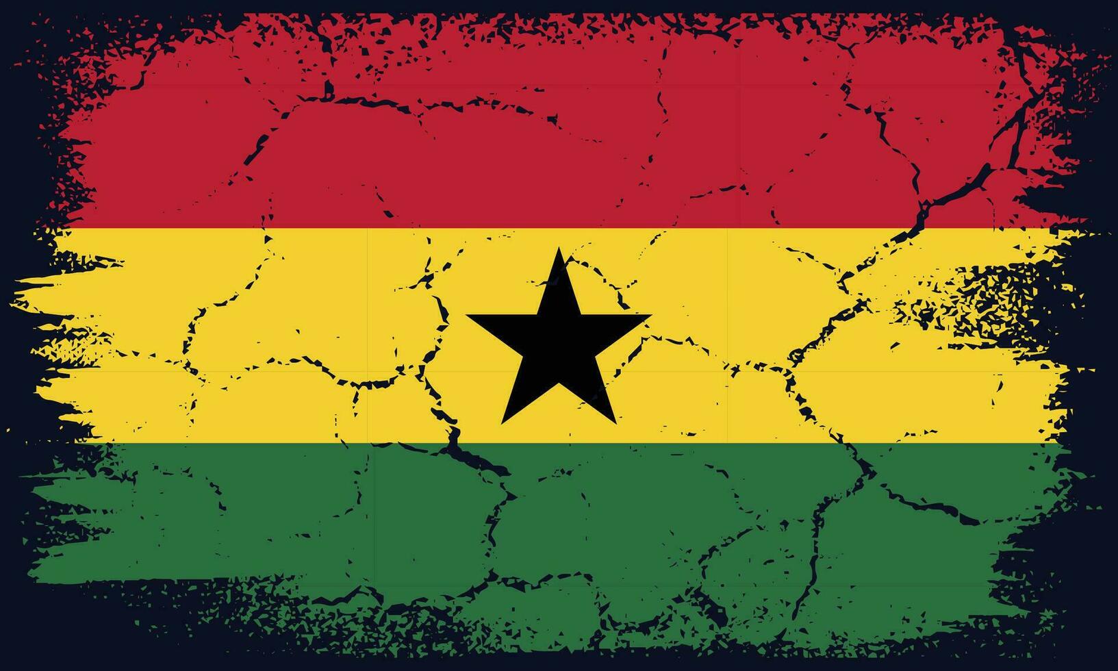 Free Vector Flat Design Grunge Ghana Flag Background