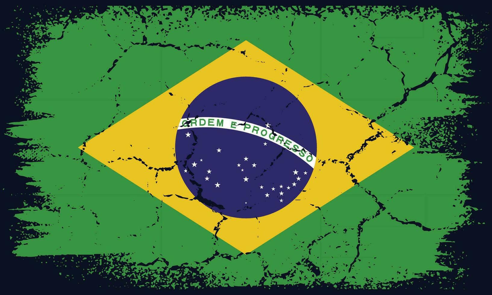 Free Vector Flat Design Grunge Brazil Flag Background