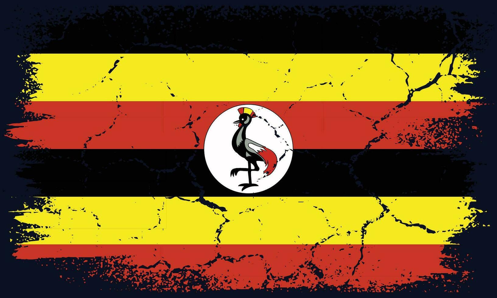 Free Vector Flat Design Grunge Uganda Flag Background