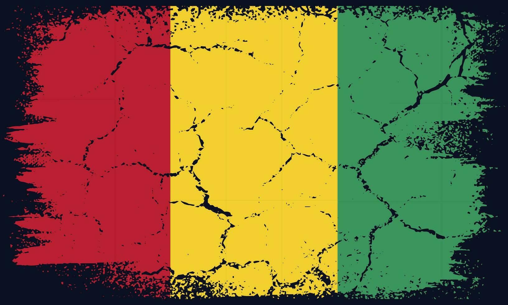 Free Vector Flat Design Grunge Guinea Flag Background