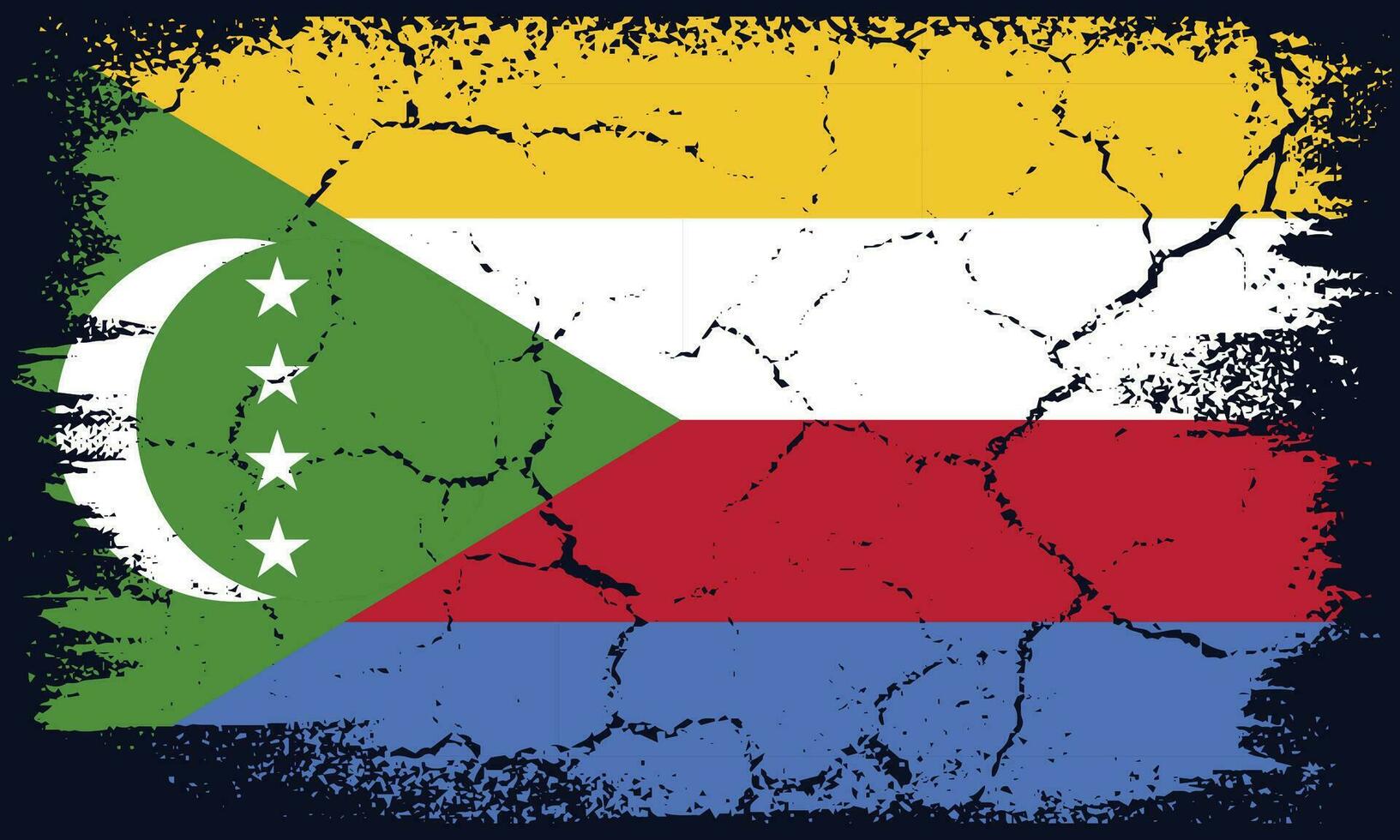 Free Vector Flat Design Grunge Comoros Flag Background