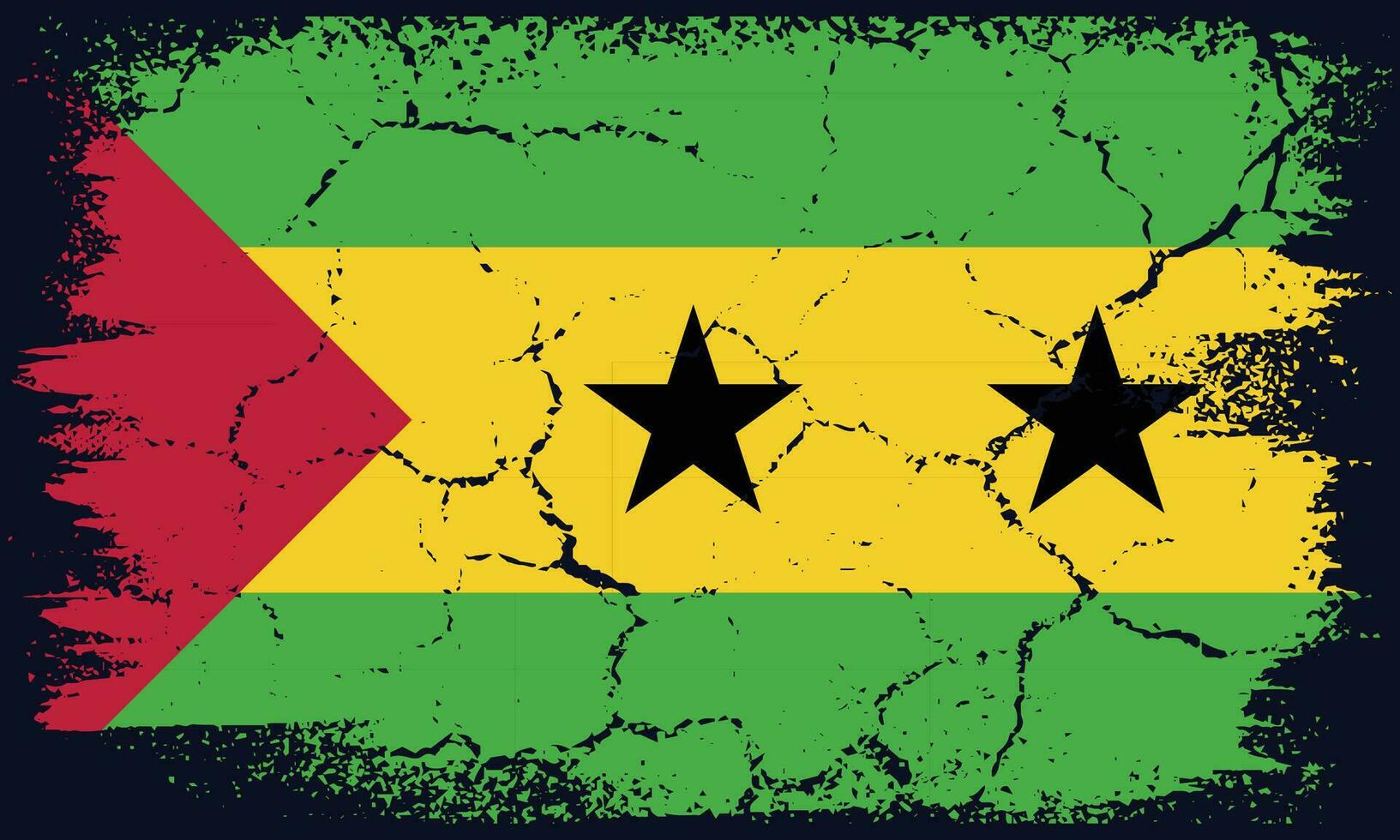 Free Vector Flat Design Grunge Sao Tome and Principe Flag Background