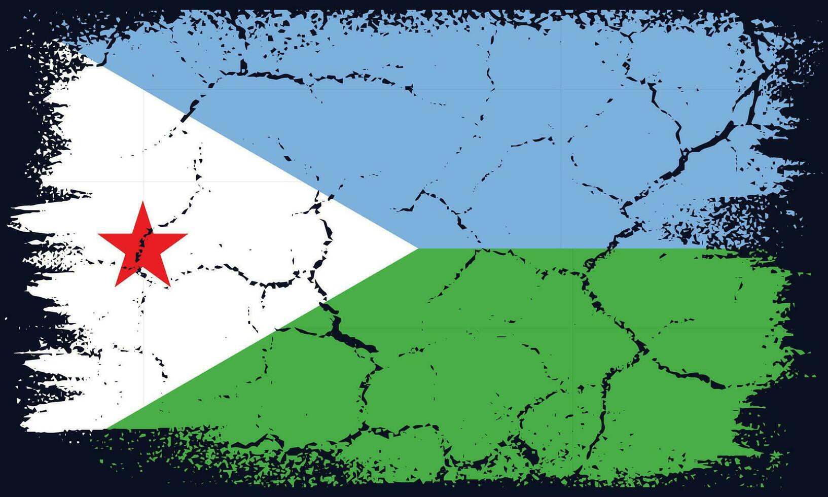 Free Vector Flat Design Grunge Djibouti Flag Background