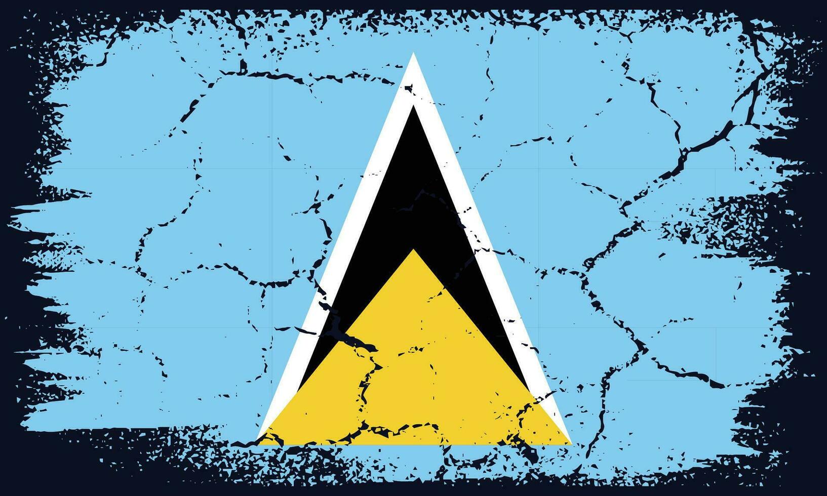 Free Vector Flat Design Grunge Saint Lucia Flag Background