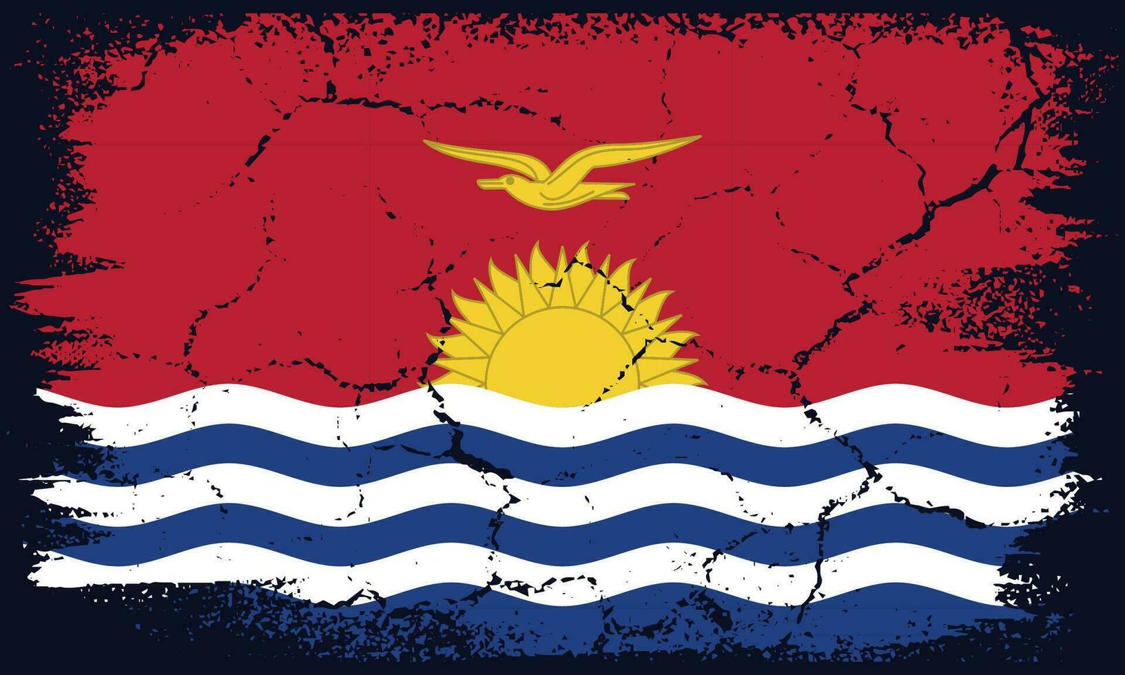 Free Vector Flat Design Grunge Kiribati Flag Background