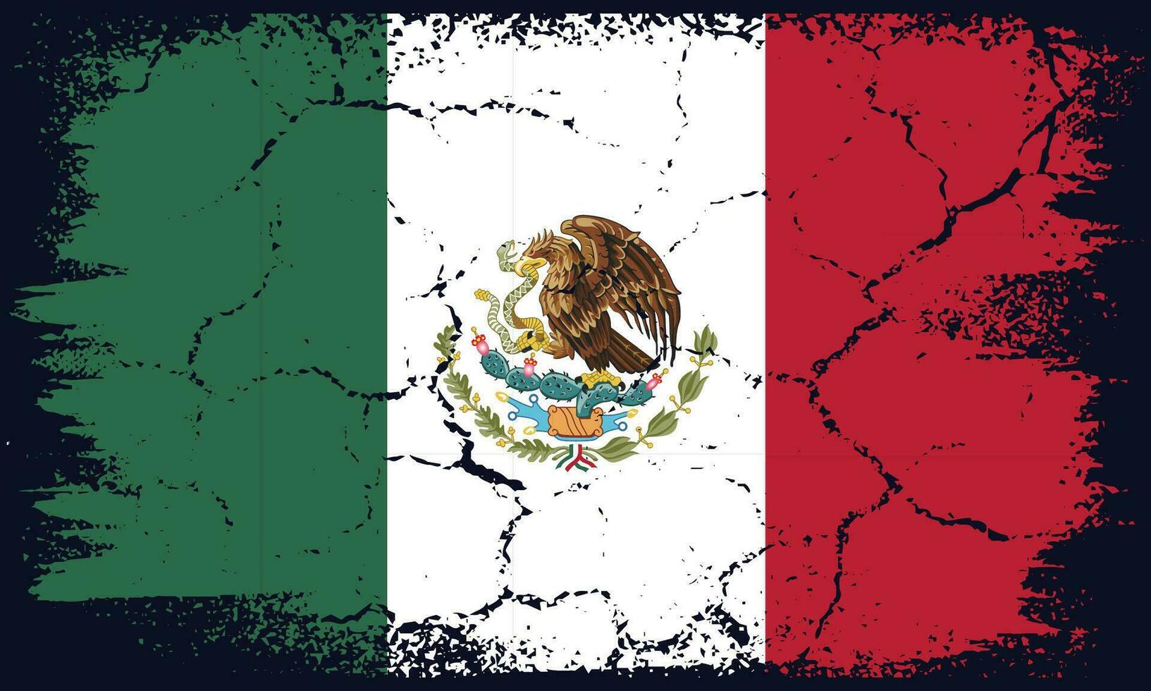 Free Vector Flat Design Grunge Mexico Flag Background