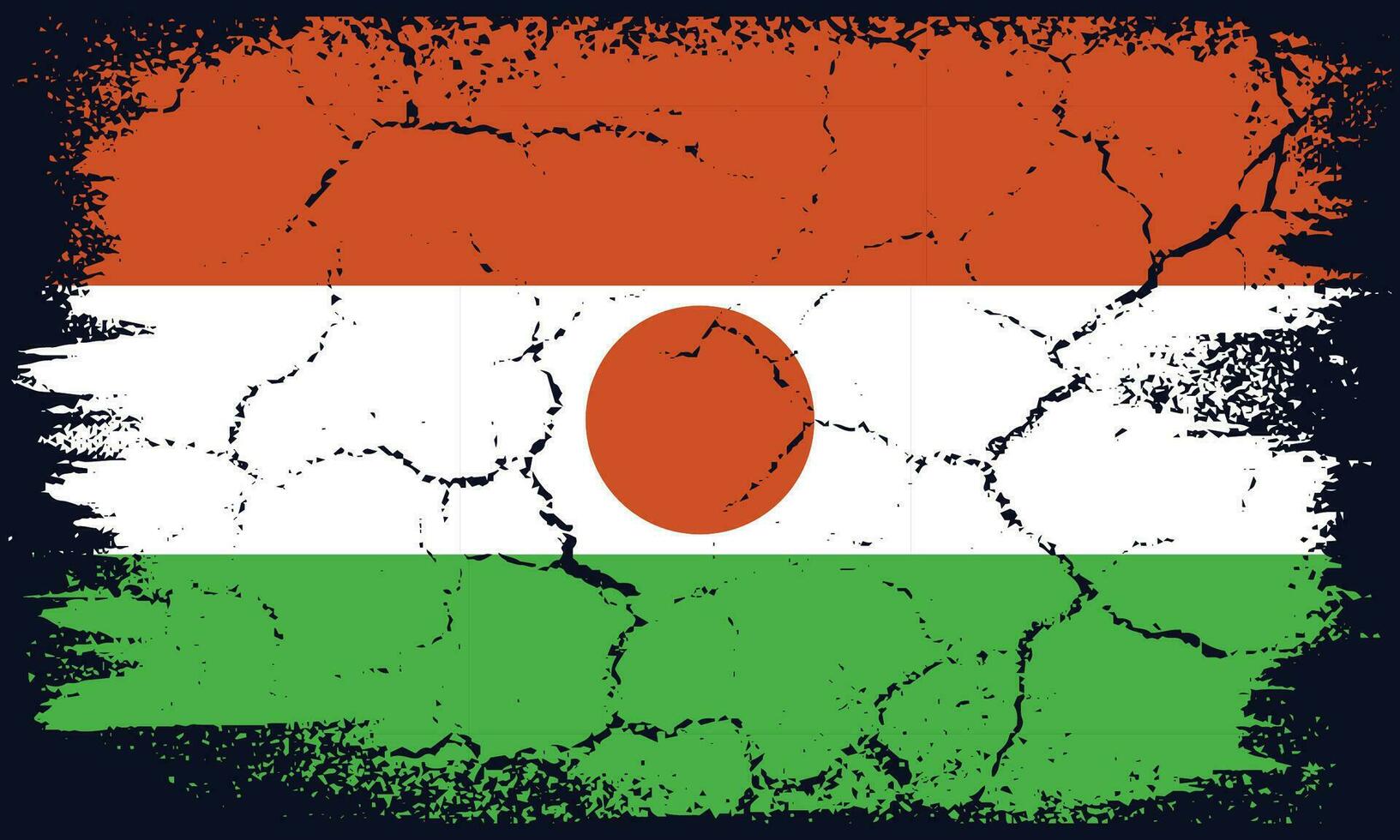 Free Vector Flat Design Grunge Niger Flag Background