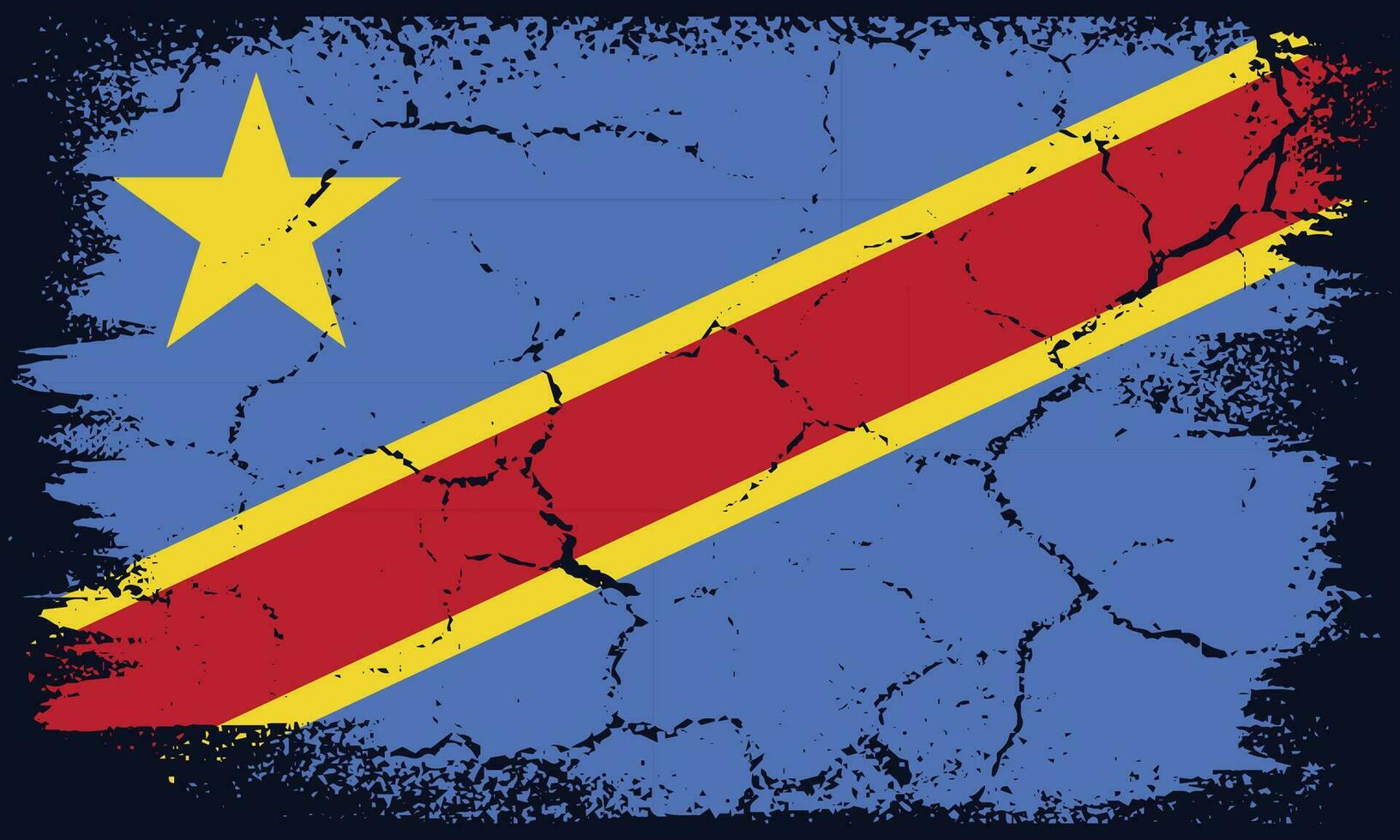 Free Vector Flat Design Grunge Democratic Republic of the Congo Flag Background