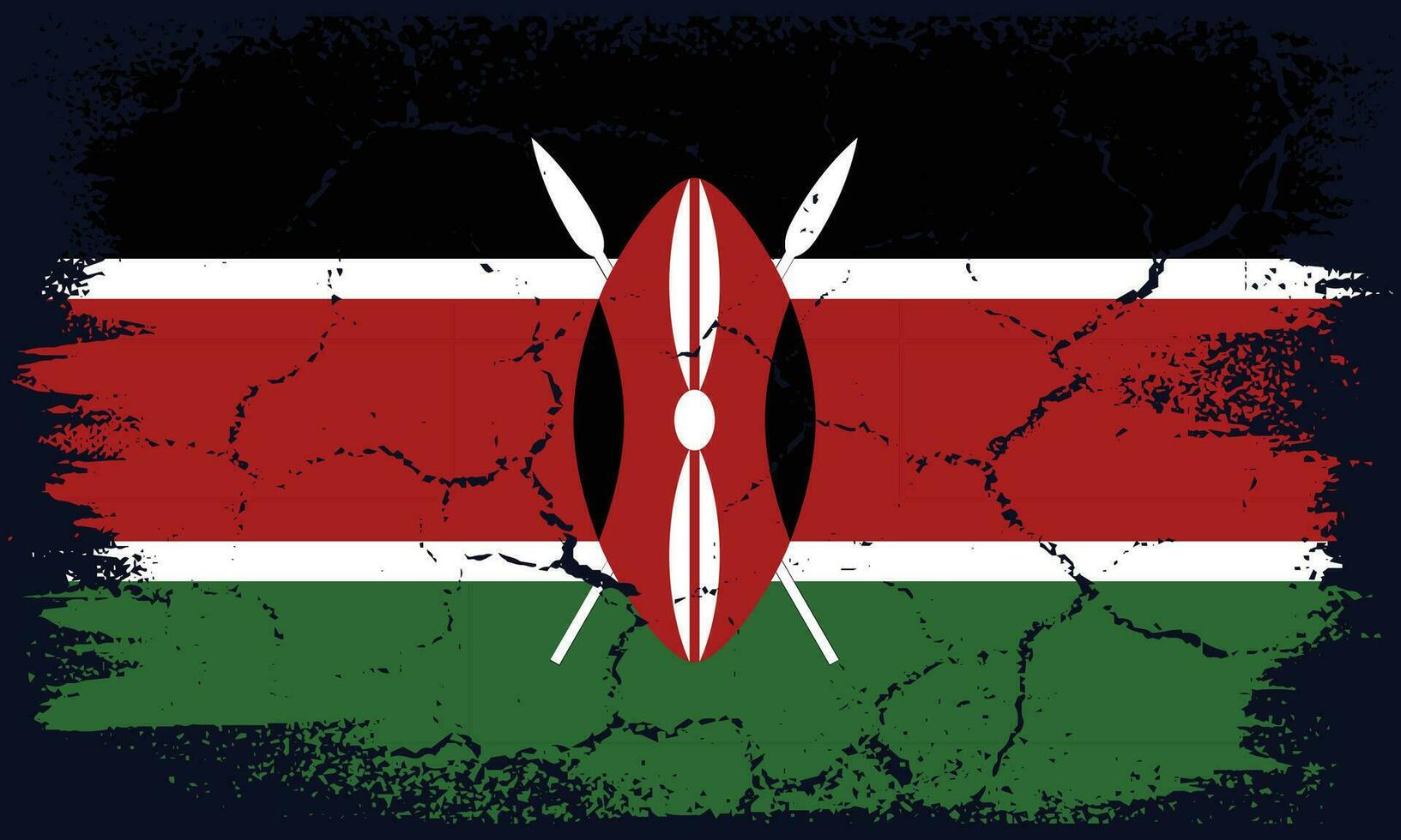 Free Vector Flat Design Grunge Kenya Flag Background