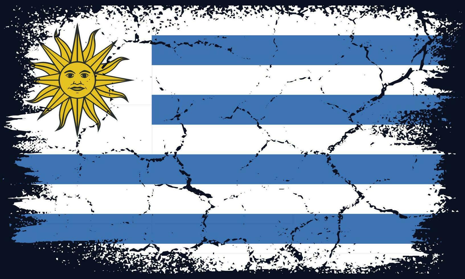 Free Vector Flat Design Grunge Uruguay Flag Background