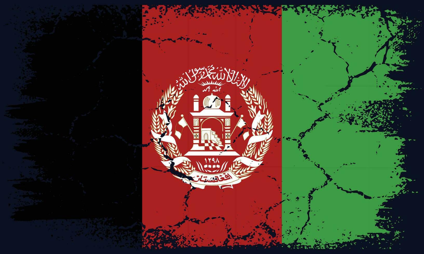 Free Vector Flat Design Grunge Afghanistan Flag Background