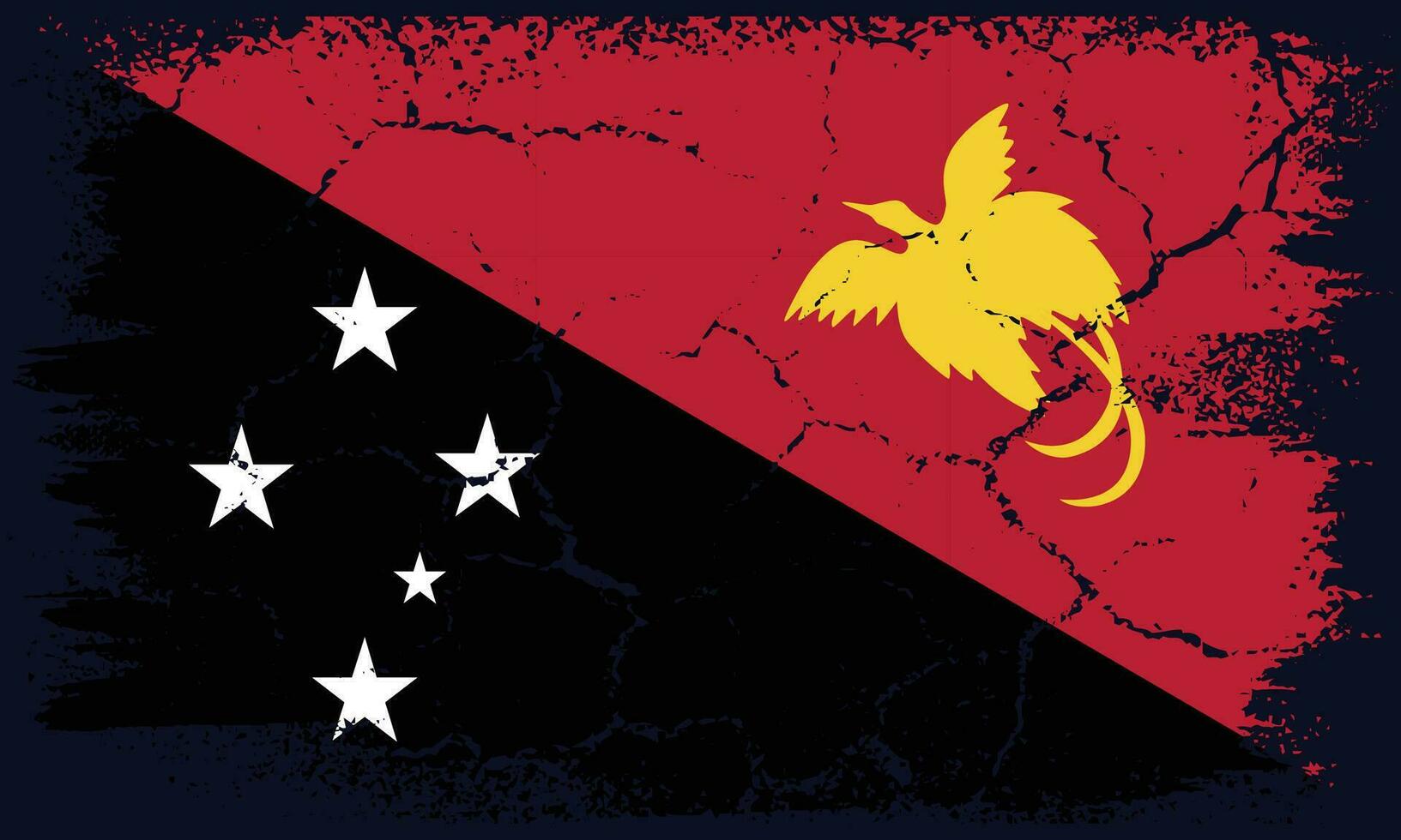 Free Vector Flat Design Grunge Papua New Guinea Flag Background