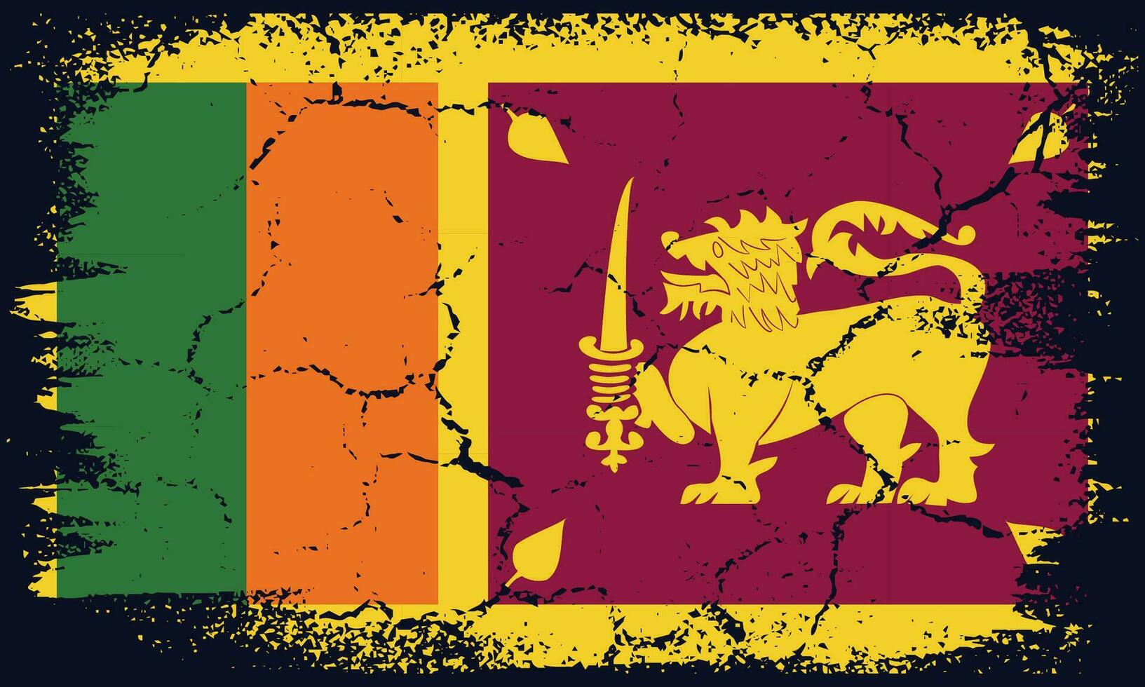 Free Vector Flat Design Grunge Sri Lanka Flag Background
