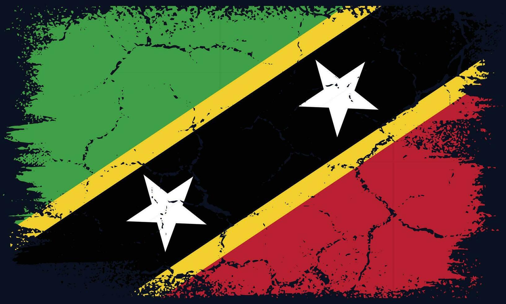 Free Vector Flat Design Grunge Saint Kitts and Nevis Flag Background
