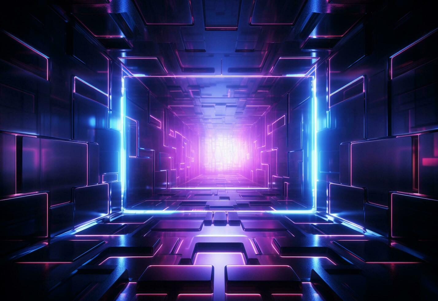 Ai Generative Neon illuminated futuristic backdrop realistic image, ultra hd, high design very detailed photo