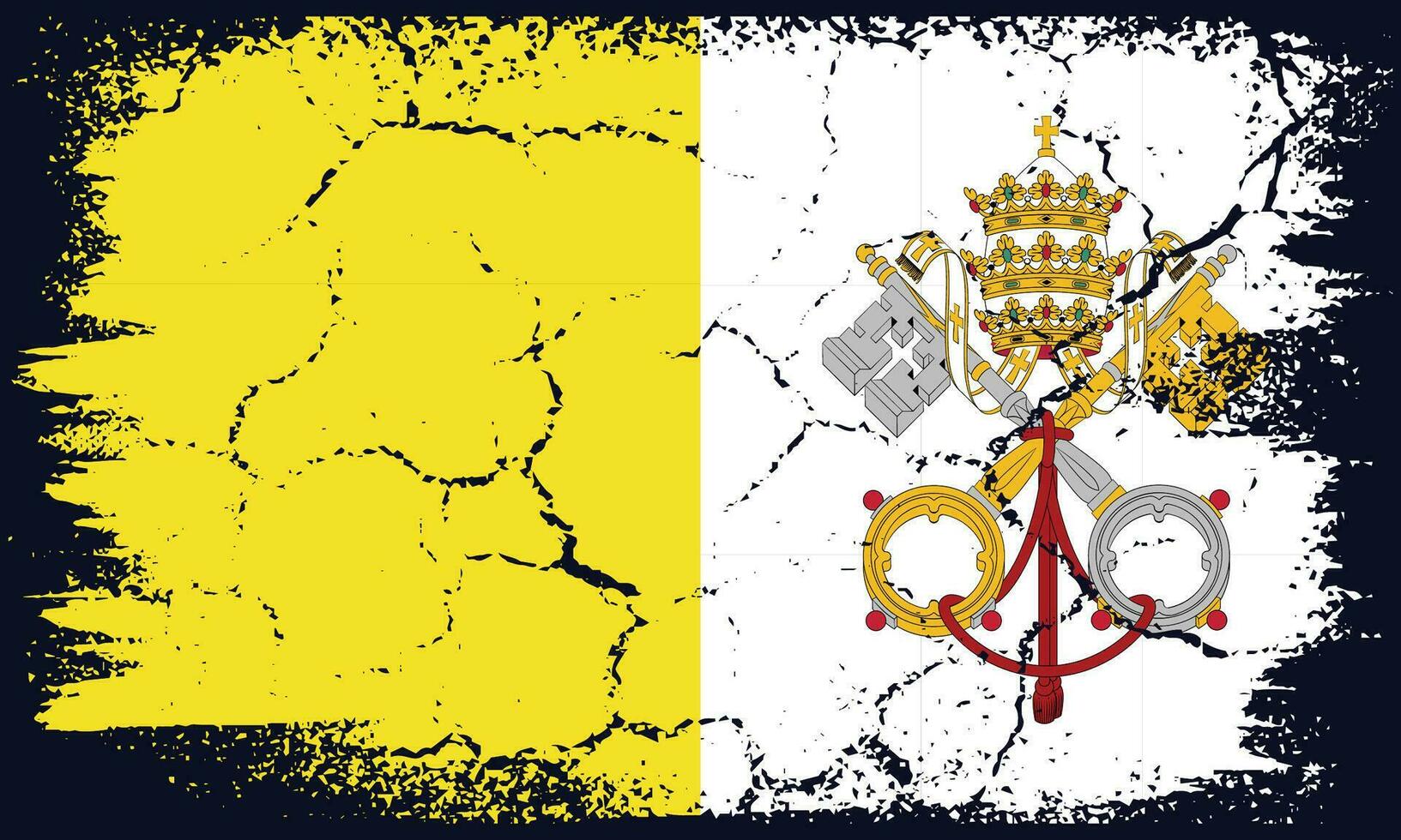 Free Vector Flat Design Grunge Vatican City Flag Background